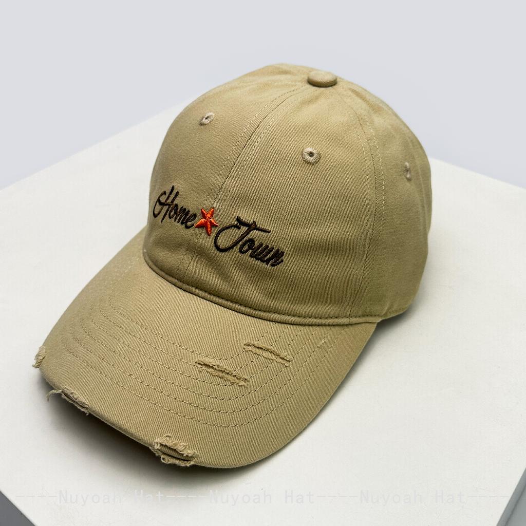 And Women Korean Style Broken Style Letter Prints Embroidery Baseball Caps Sun Protection Star All-Match Street Style Peaked Hats Casual Trendy Ins
