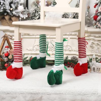 Potah nohou stolu Cartoon Santa Socks Design Vánoční potah na nohy židle pro domácí festivalovou dekoraci