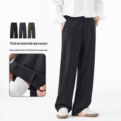 ACU Herrenmode: Dicke gebürstete Anzughose - Weitbein, Freizeithose für Herbst/Winter 2025