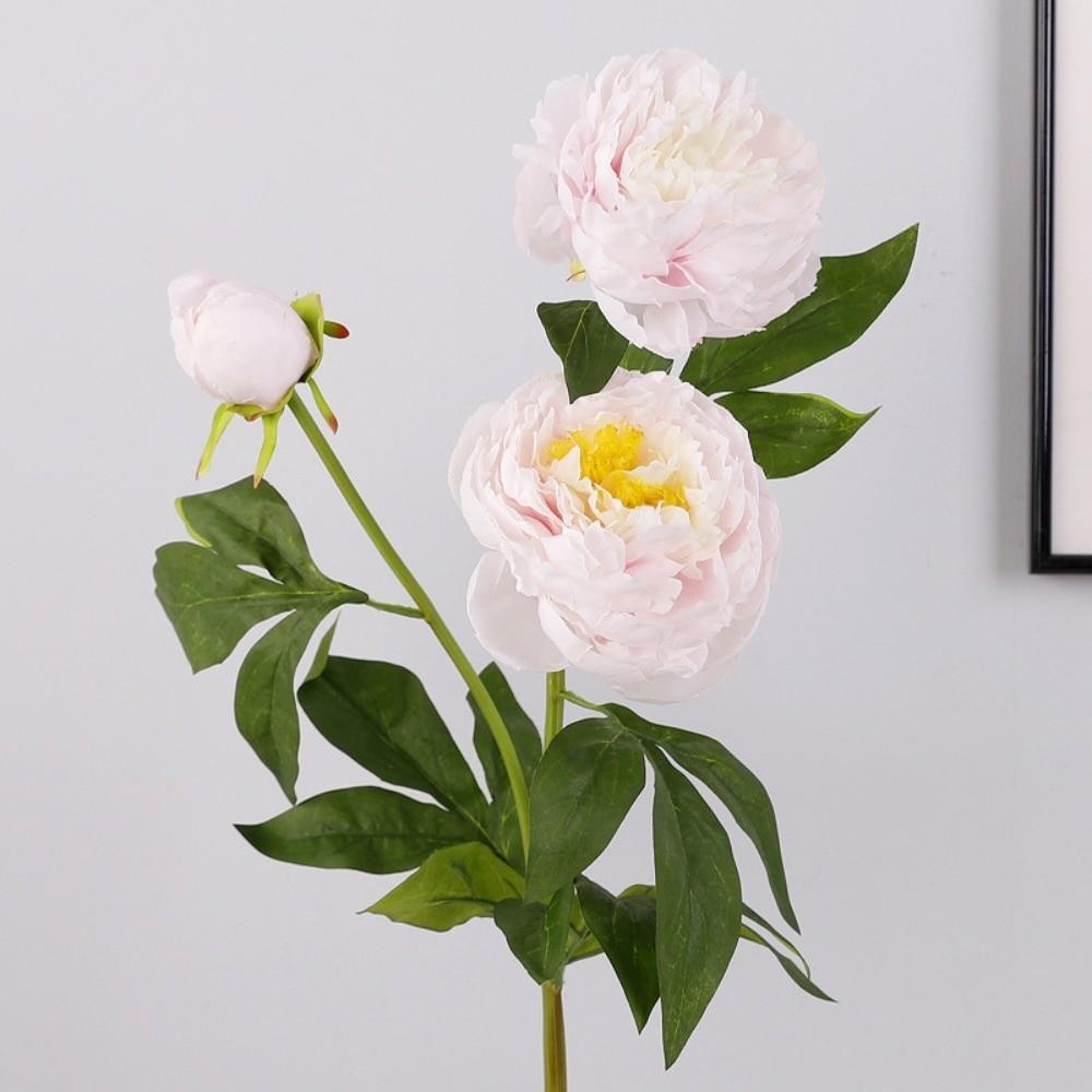 Real Touch Artificial Peony Flower Handmade Faux Peony Branch Vase Decor Fake Flower Teacher's Day