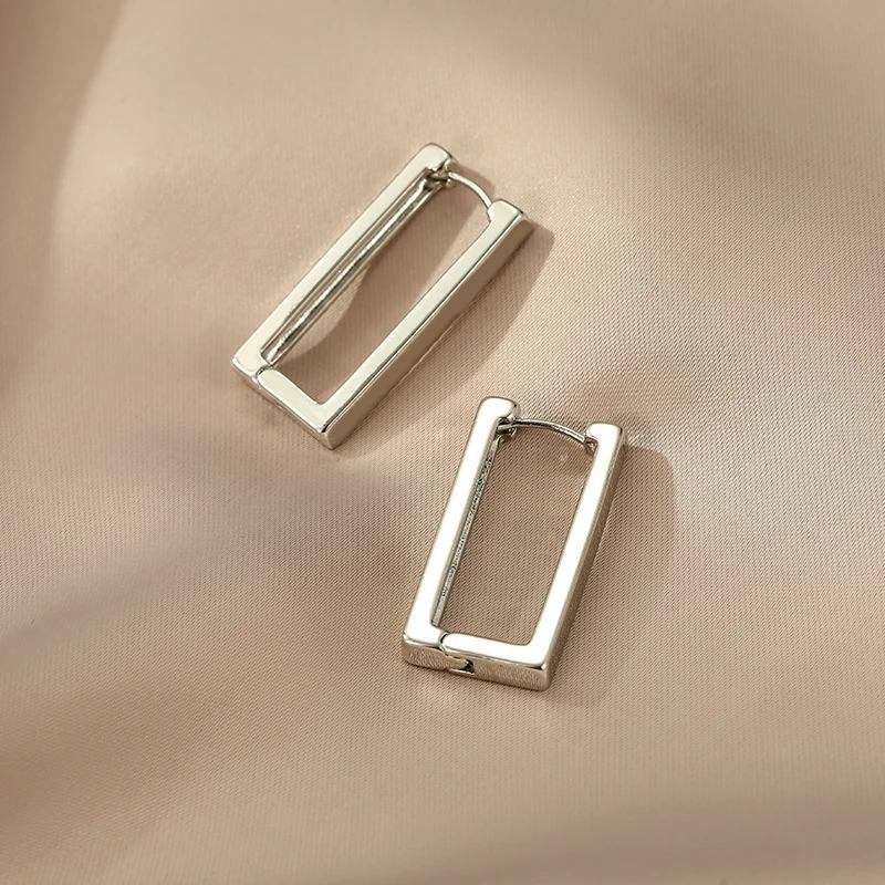 Stainless Steel Square Geometric Earrings For Women Rectangular Gold Metal Earrings Trendy Jewelry Gifts
