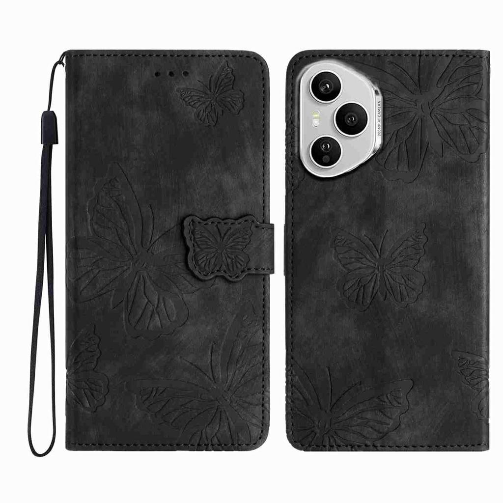 For Honor 400 Pro 5G (Global) Case Butterfly Design Flip Wallet Leather Phone Cover Skin-Touch