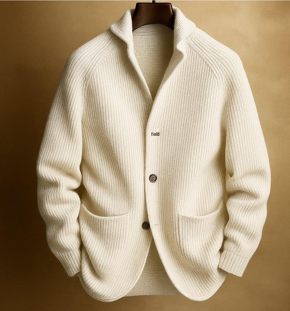 Herren Strick-Cardigan mit V-Ausschnitt und drei Knöpfen, Kollektion 2026