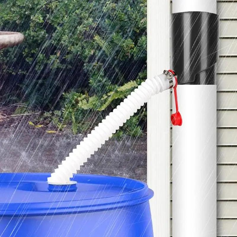Kit di Raccolta Acqua Piovana Resistente ai Raggi UV Impermeabile Barile per Pioggia Kit Deviazione Barili Portatili per Raccogliere Acqua Piovana-ABSW