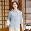 Chinese Style Summer Top for Mothers: Lightweight, Seven-Point Sleeves, New Fashion for Middle-Aged and Elderly Women