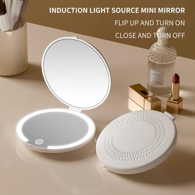 1PC Led Makeup Mirror Portable Folding Flip Mirror Portable Makeup Mirror Charging Travel Mini Mirror