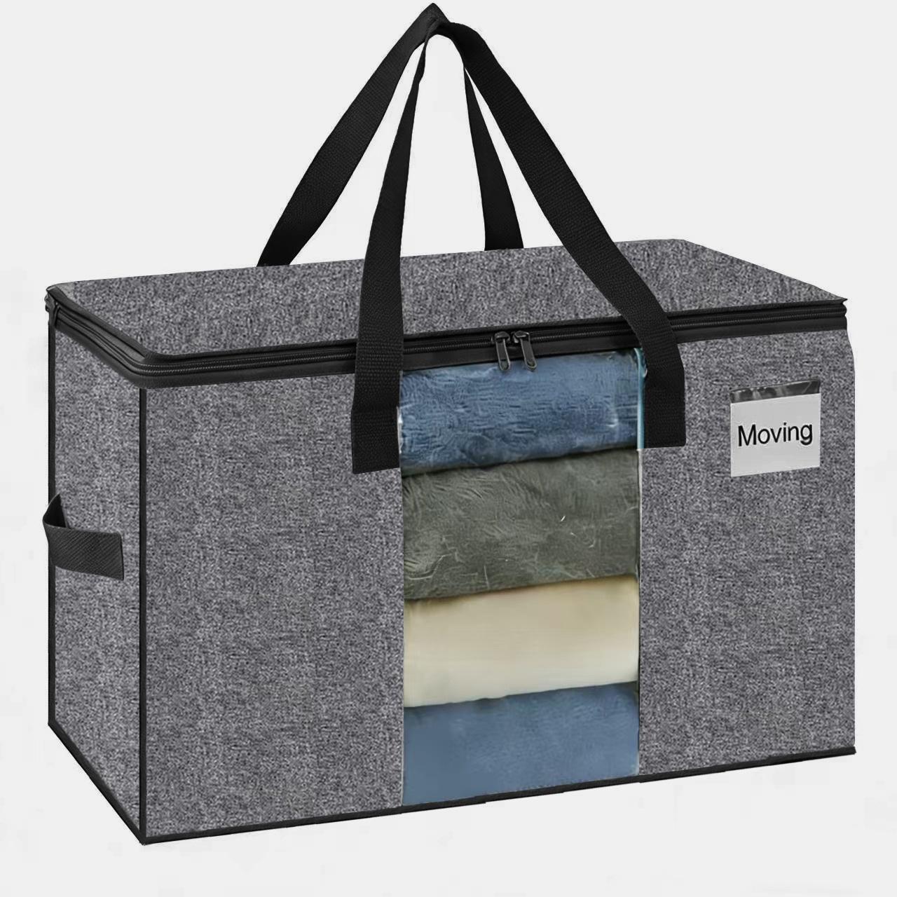 

Storage Bags for Clothes - Collapsible Organizers for Blankets, Bedding & Clothes - Large Zip Bags with Handles Clear Containers сірий