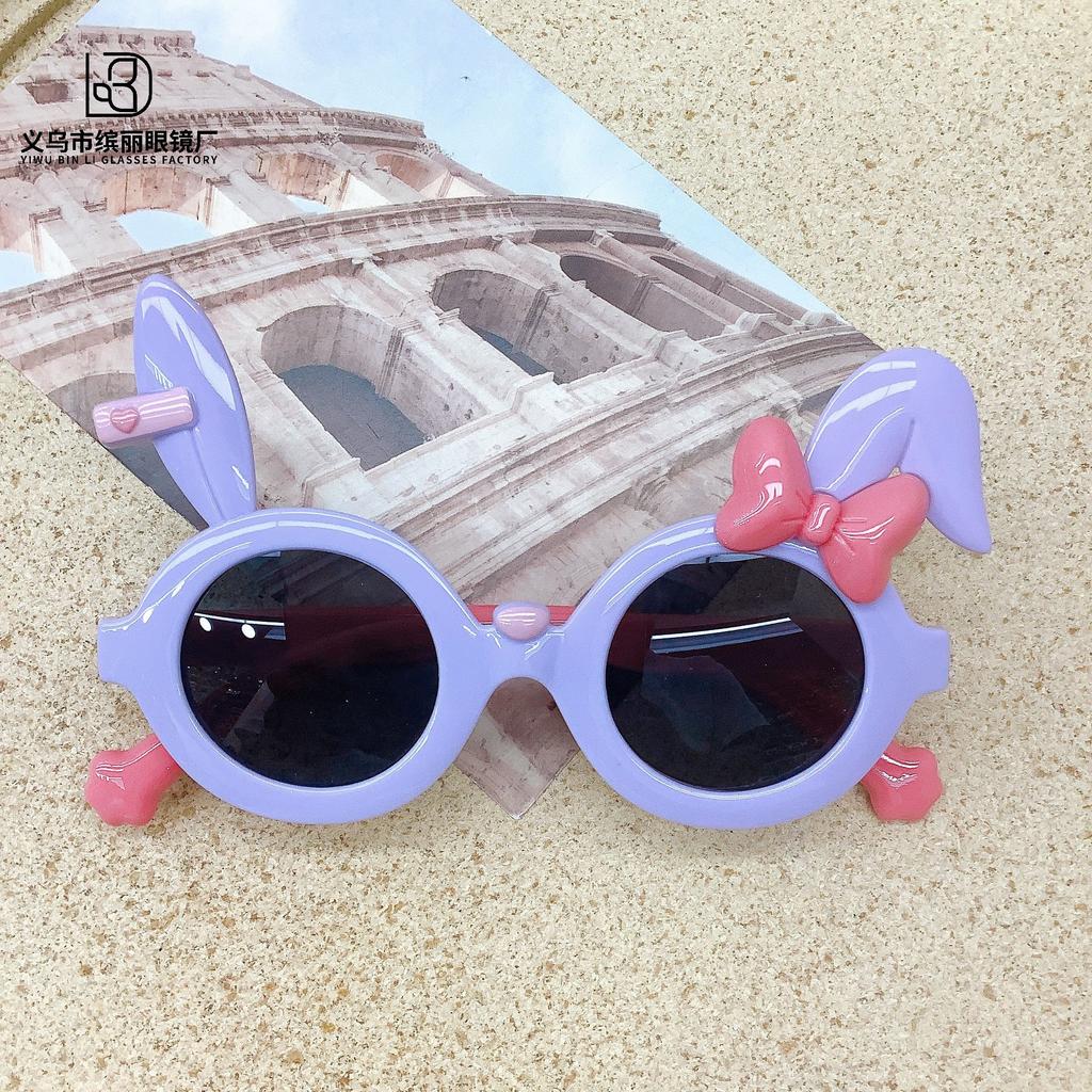 Retro Children'S Glasses Boys And Girls Cute Rabbit Sunscreen Sunshade Sunglasses Baby Cartoon Concave Sunglasses Tide
