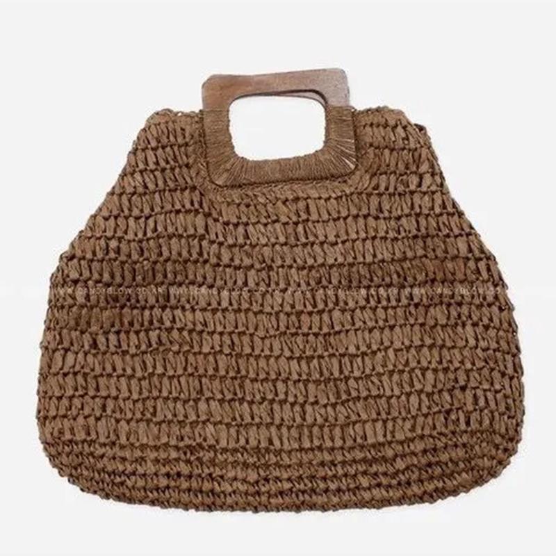 

Модная соломенная сумка женская большая вместительная сумка с ручкой летние тканые сумки ручной работы 43*7*34cm глубокий/коричневый