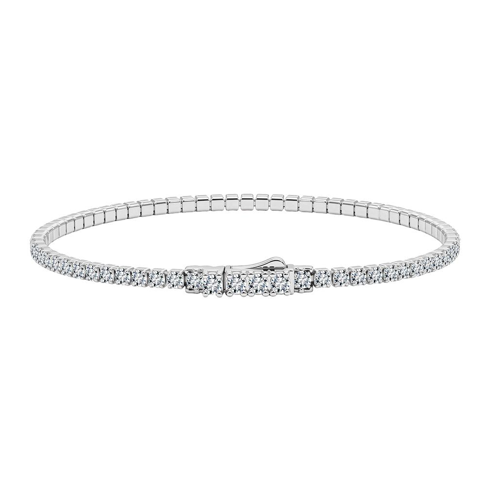 ORSA JEWELS Authentic 925 Sterling Silver Tennis Bracelet Fashion 2mm 3mm 4A Clear Zirconia Bracelet Jewelry for Women SB225