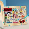 Montessori Magnetic Color Sorting Games Maze Board Pen Moving Bead Games Wooden Control Sensory Play Educational Toys for Kids