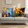 L-Leonid Afremov Oil Painting Cushion Cover Multi-Scene Pillow Cover for Home & Car - Reversible, Soft & Durable for Daily Use