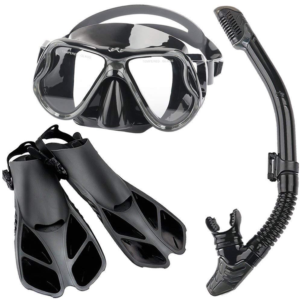 Diving Suit Diving Fins Snorkeling Mask Silicone Snorkel Three-piece Suit