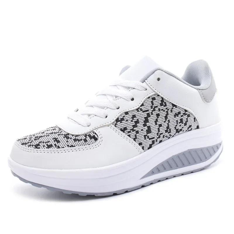 Fashion Women Shoes Lace Up Leather Sports 2025 Student Increase Platform Sneakers Outdoor Walking Women Shoes Zapatos De Mujer