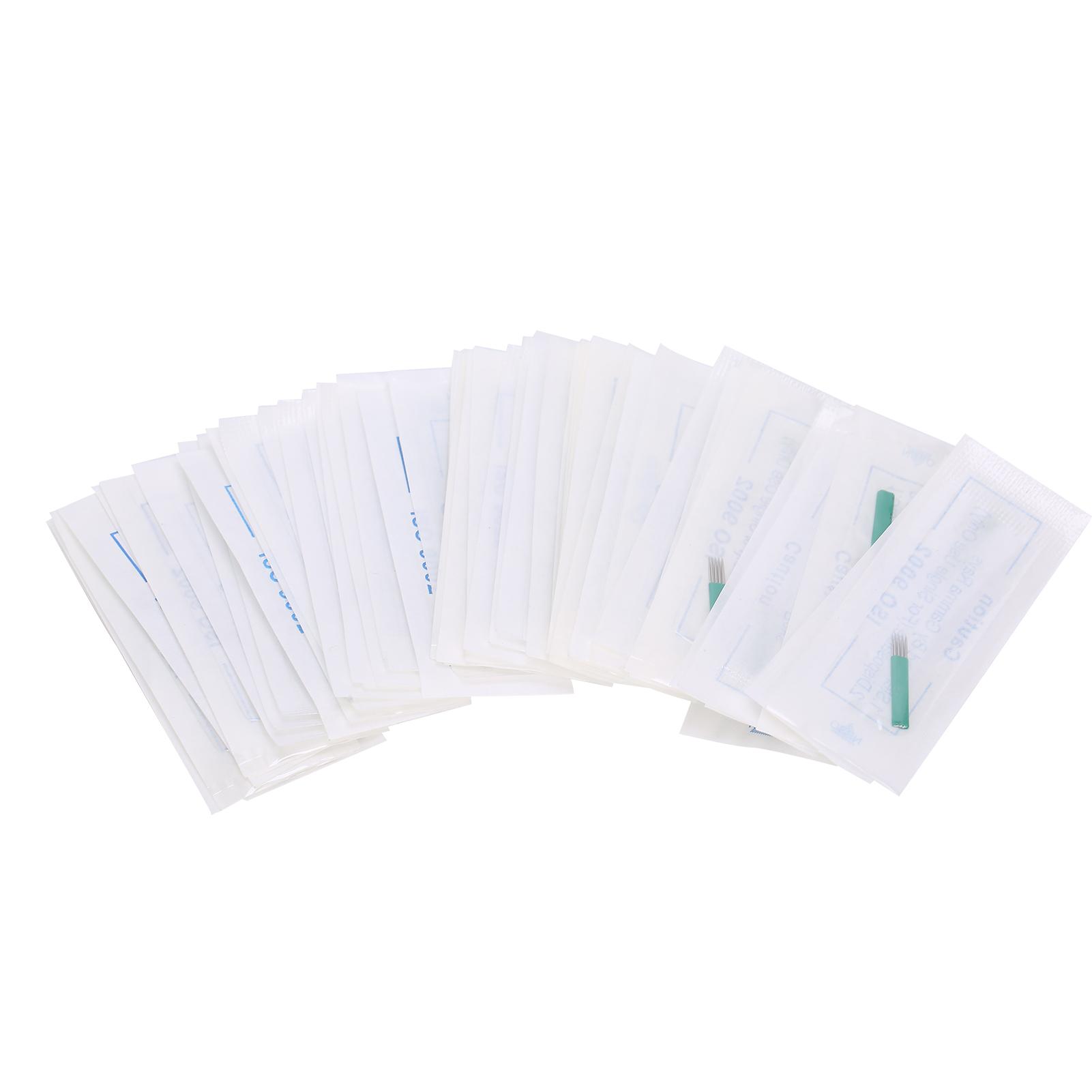 50pcs Shader Eyebrow Microblading Needle Blade Food Grade Stainless Steel Manual Tattoo Blades 9 Pin Needle