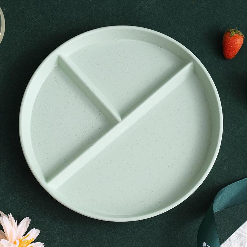 Speiseteller, rund, quadratisch, für Zuhause und die Küche, wiederverwendbar, Essteller für Erwachsene, Portionskontrolle, Diät, 3 Fächer, mikrowellengeeignet