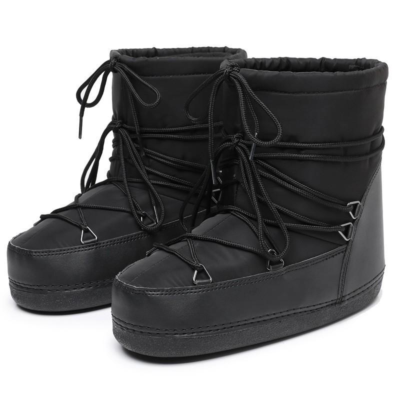 Bottes d'espace Ins Wind Imperméables et Antidérapantes en Tissu Nouvelle Longueur Courte Épaissies Chaudes Neige
