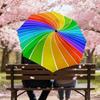 1pc rainbow spiral Automatic Open/Close Umbrella with Windproof, 8-Rib Sturdy Canopy, Durable Ribs, Fashionable Design1221A