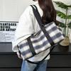 Women's Fashion Hand-held Underarm Bag Plaid Go Out To Play Leisure Travel Bag Short-distance Outdoor Picnic Storage Bag
