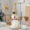 Plush Snowman Decoration Set - Snowman with Pointy/Double Hat - Christmas Decorations, Soft and Festive Table Decorations