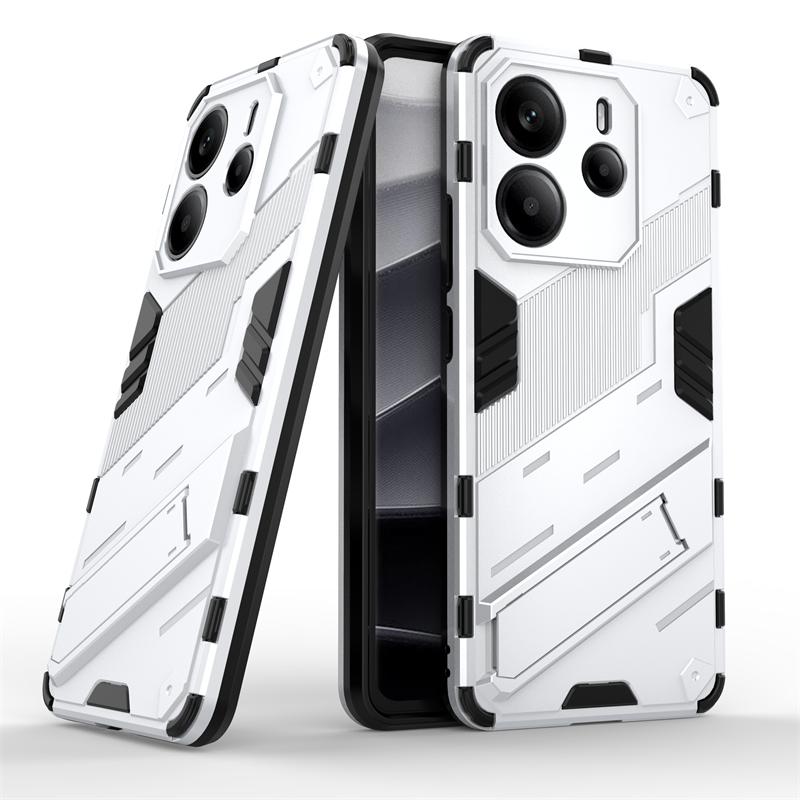 

Чехол-накладка для Redmi Note 14 4G Capas PC Armor Противоударный бампер для телефона с держателем Fundas Xiaomi Redmi Note 14 4G Note14 4G(163.25mm) белый