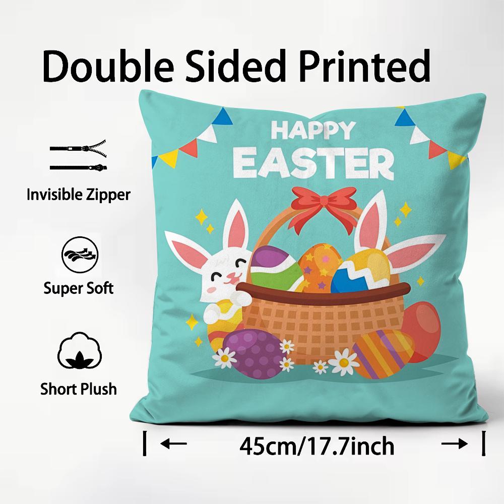 Holiday Easter Cushion Cover Soft & Easy-Wash Pillow Case – Versatile For Couch, Bed, Travel And Office