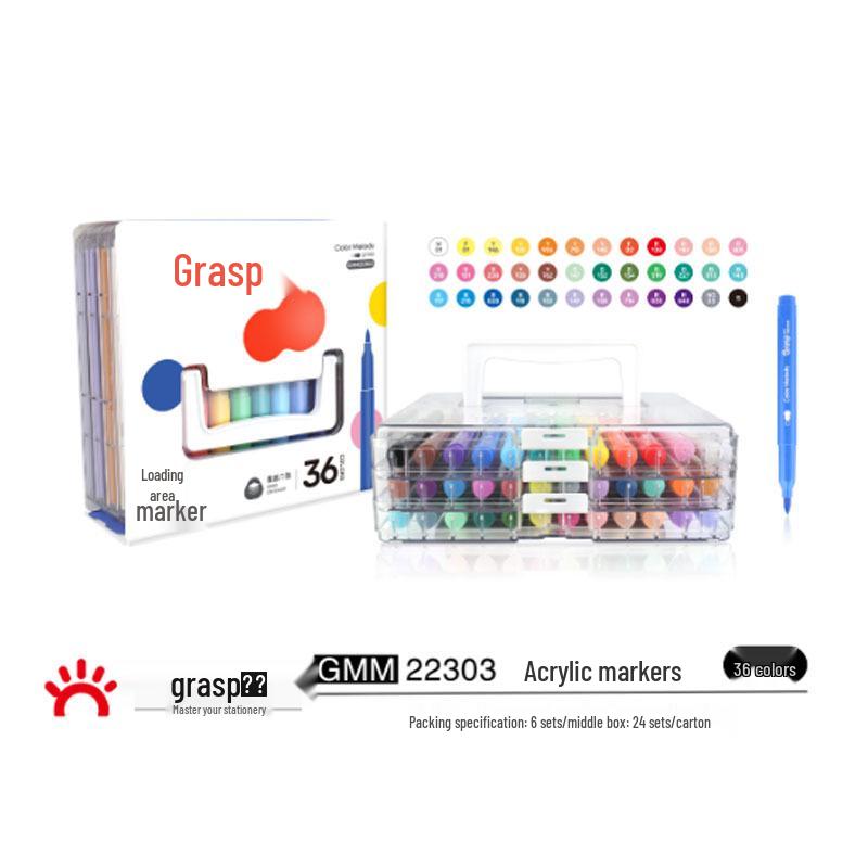 Master Soft-Tip Acrylic Marker Pens for Students & Art - 36, 48 Opaque, or 60 Layerable Colors