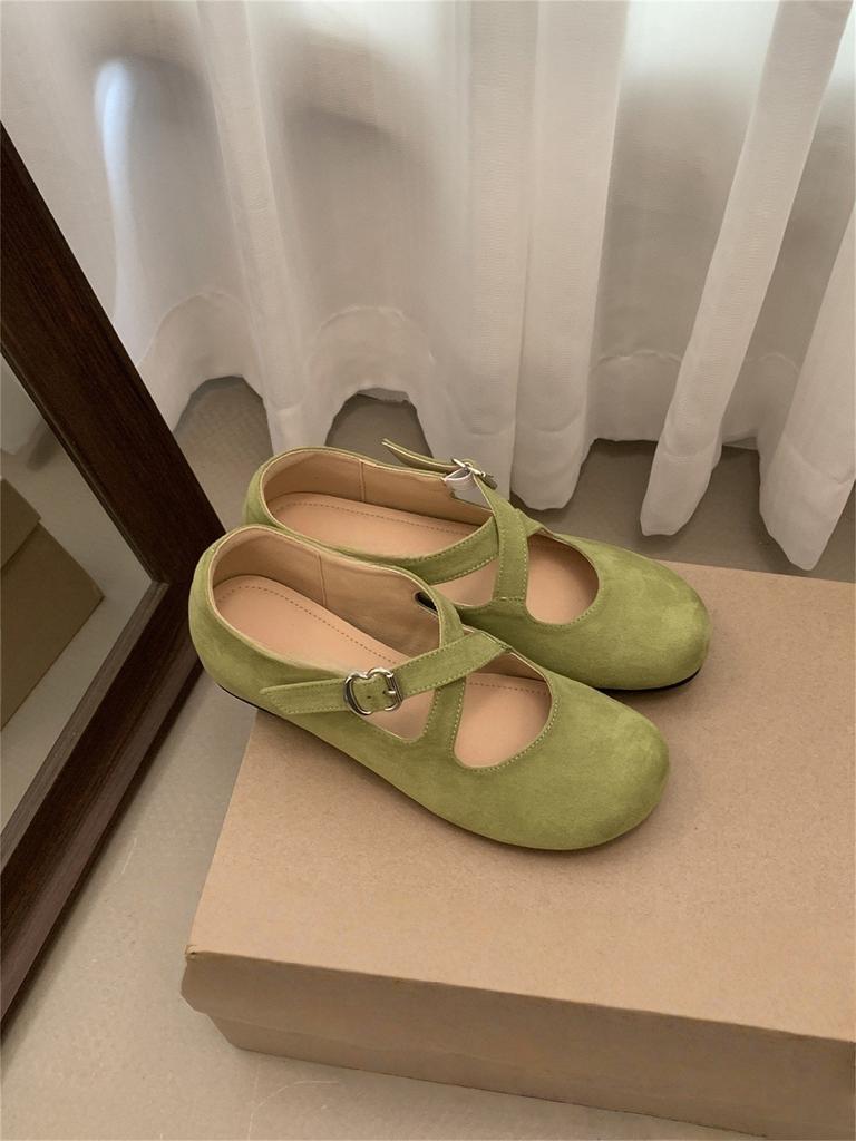 Inner heightening retro ballet shoes children's new cross strap fashion round head Mary Jane single shoes