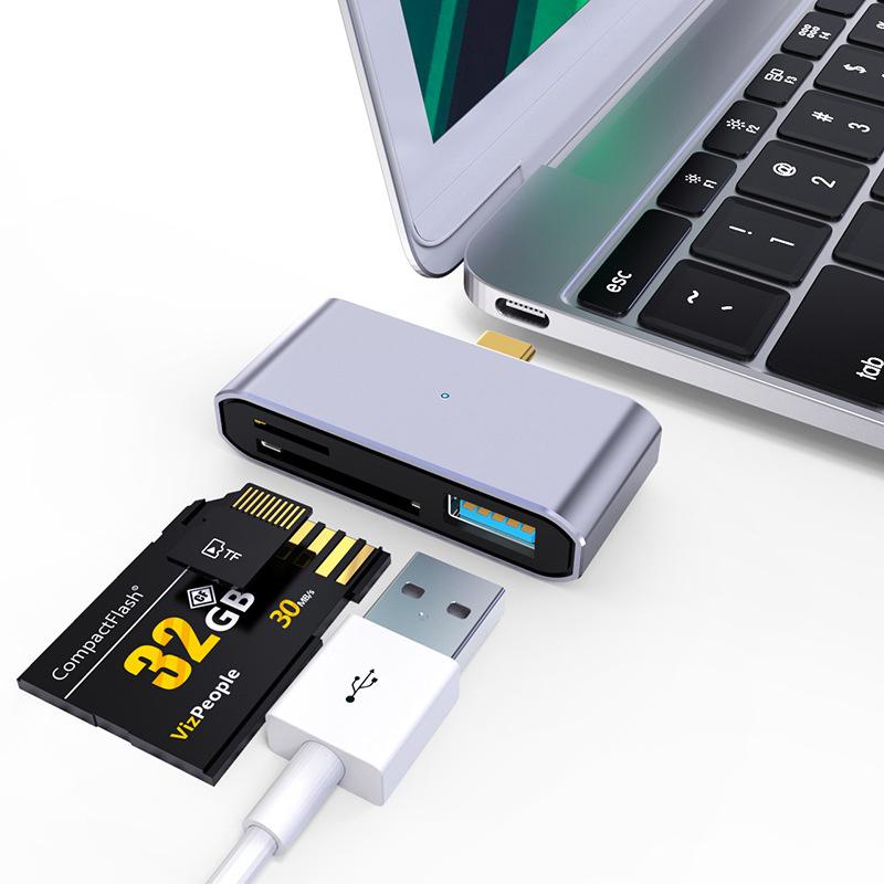 

3в1 USB Type-C концентратор Tf SD устройство чтения карт памяти для iPhone для iPad универсальный планшет телефон OTG адаптер для ноутбука ПК камера видеорегистратор as the picture