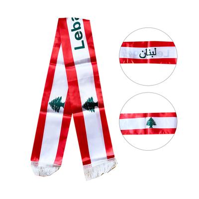 Double Sided Lebanon Flag Scarf All Age Long Sash Scarf with Digital Print Party Decors Festival Accessories Satins Sash