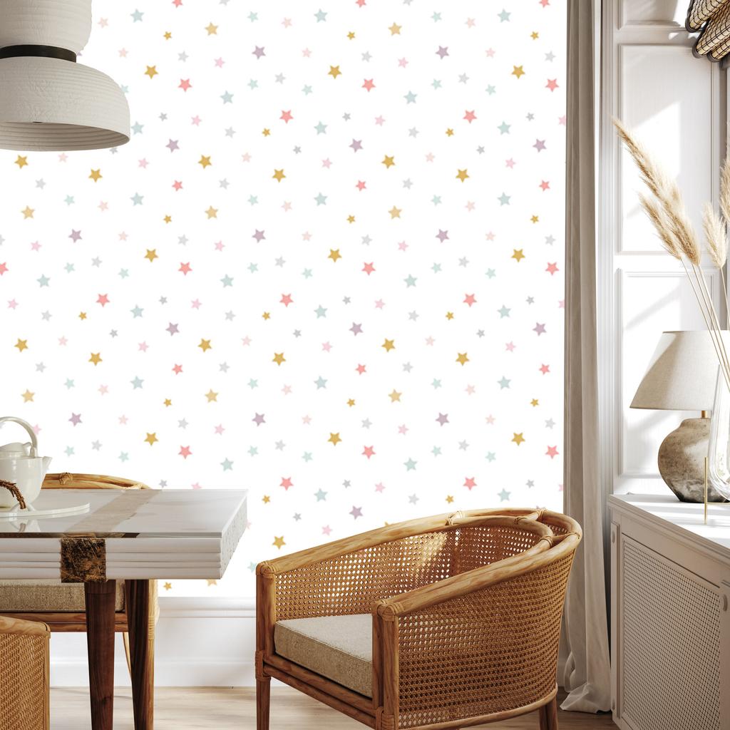 Colorful Stars Wallpaper for Living Room and Bedroom 50x1000