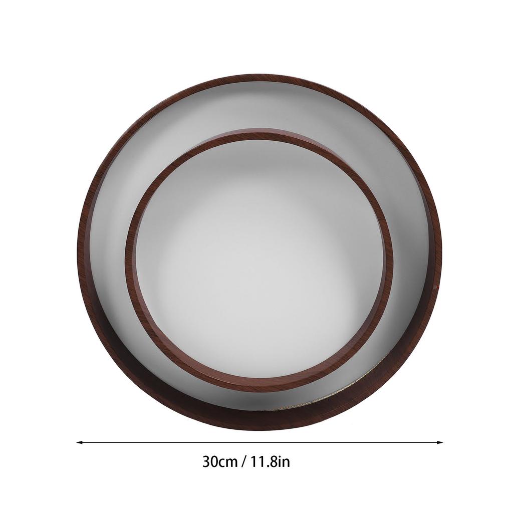 LED Ceiling Light Fixture Walnut Wood Grain Flush Mount Round Remote Control Light 3 Color Changeable for Dining Room