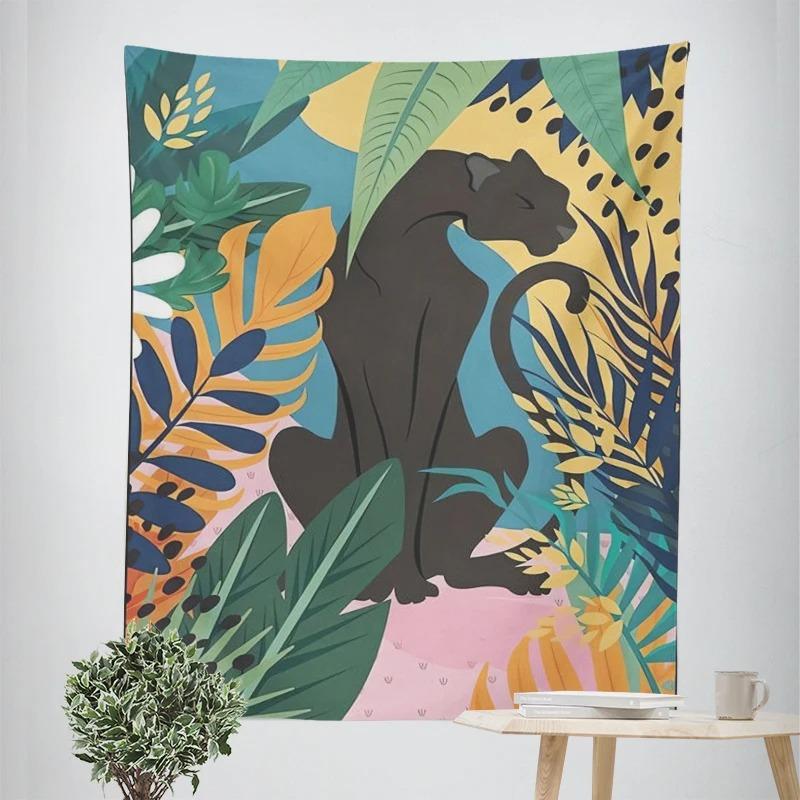 Dekorativer Wandteppich mit tropischem Regenwaldtier Heimwanddeko Büro Wohnzimmer Wandteppich