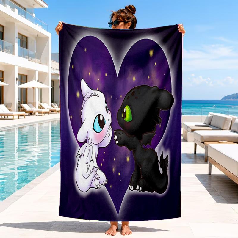Dragon's Glimmering Fish Beach Towel, Microfiber Beach Towel, Perfect For Pool, Beach, Travel, Home Decor Beach Party Fan gifts