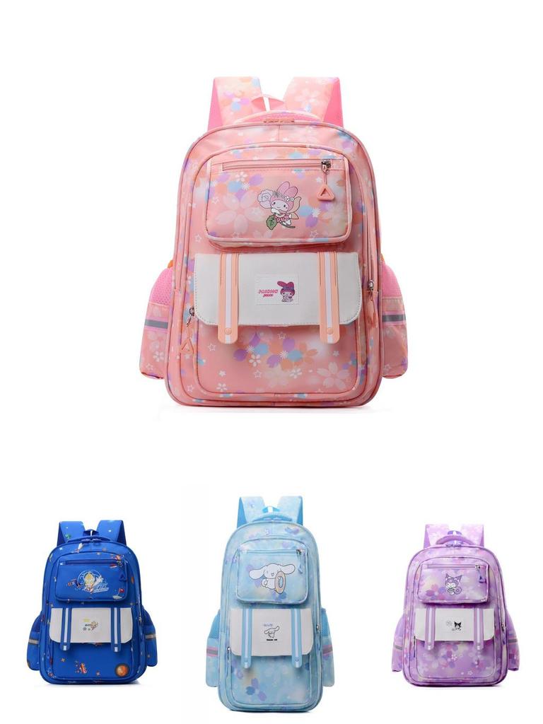 Stylish Cartoon Pattern Large Capacity School Backpack For 3-6 Grade Students