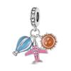 Copper Metal Plated Travel Airplane Plane Pendant Bead Components Compatible With Authentic Original Pandora Bracelet High Quality Fine Jewelry Do It