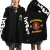 Haikyuu Volleyball Anime Mens Zipper Hoodie Loose Fit Cotton Sweatshirt Teens Casual Wear