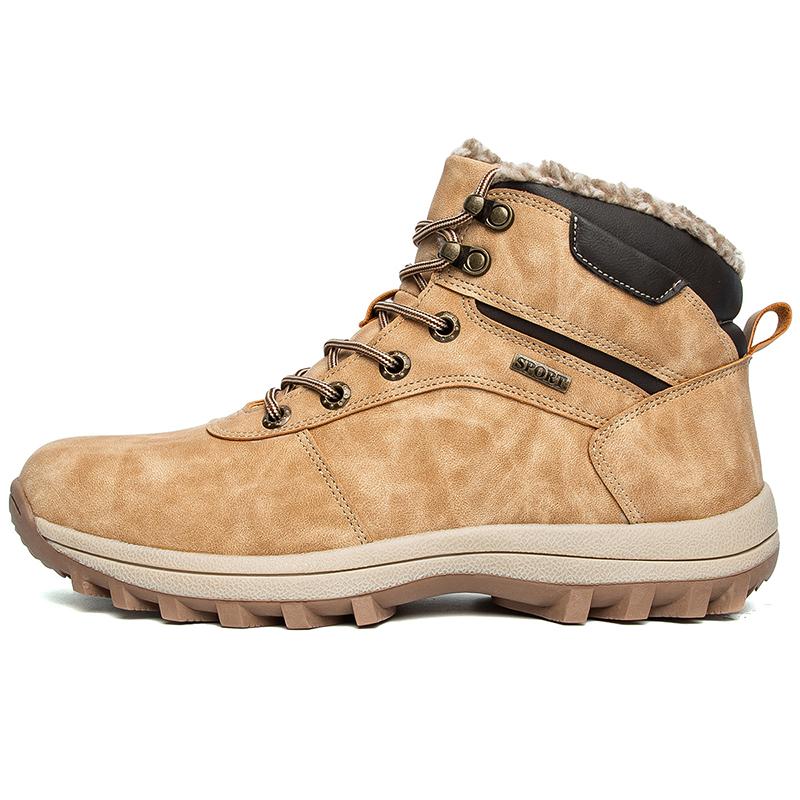 Holfredterse Outdoors Hiking Shoes For Men'S Suede Ankle Snow Boots Winter Waterproof Sneakers Work Boots 957 Black/Brown/Khaki