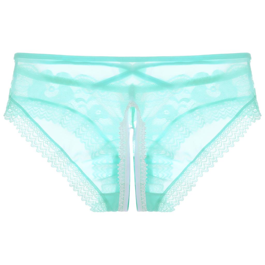 Mens Strappy Crotchless Panties Sexy Exotic Lingerie Nightwear Gay Male Sissy Lace Trim Sheer Mesh Open Crotch Underpants