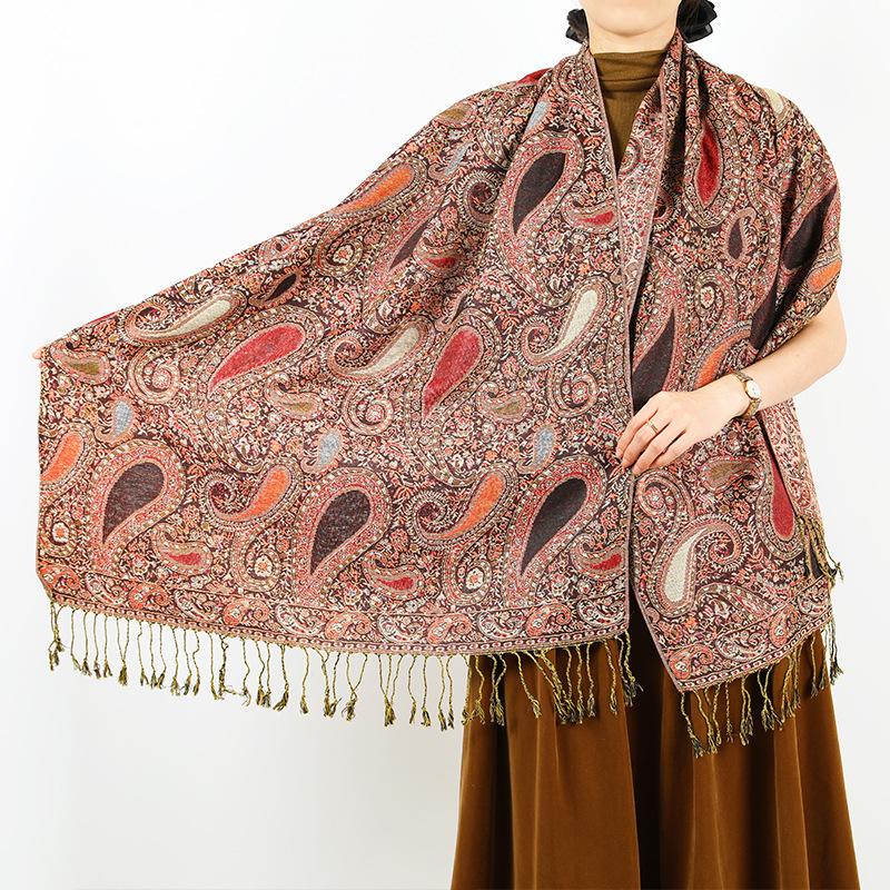 Spring and Autumn Mixed and matched scarf Shawl dual-purpose jacquard small cashew long towel travel photo long towel headscarf