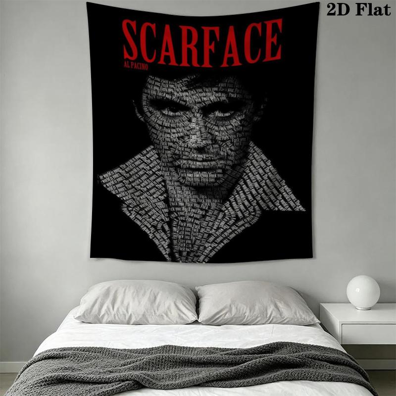 Scarface Wall Tapestry Aesthetic Wall Hanging Printed Fabric Blanket Decorative Tapestries for Bedroom Living Room Home Decor
