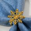 Pack of 6 Napkin Holder Snowflake Napkin Buckles Christmas Serviette Rings Aluminum Material for Napkin Decorations