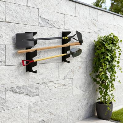 2 Pièces Support Organisateur d'Outils Mural Métal Robuste Multifonctionnel Garage Abri Rangement Outils de Jardinage