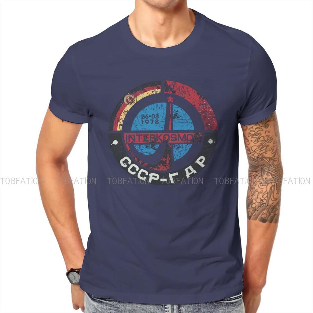 Russian Ussr Cccp Tshirt For Men Interkosmos Rda Humor Casual Sweatshirts T Shirt Novelty New Design Loose