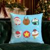 Christmas Cute Snowman Pillow Covers Pattern Cushion Cover Suitable for Sofa Bedroom Car Pillow Cover