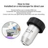 Achromatic Objective Lens 10X Brass Chrome Plated RMS Interface Microscope Objective Lens