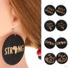 Boho Ethnic Wood Dangle Earrings English Word Night Club Earring