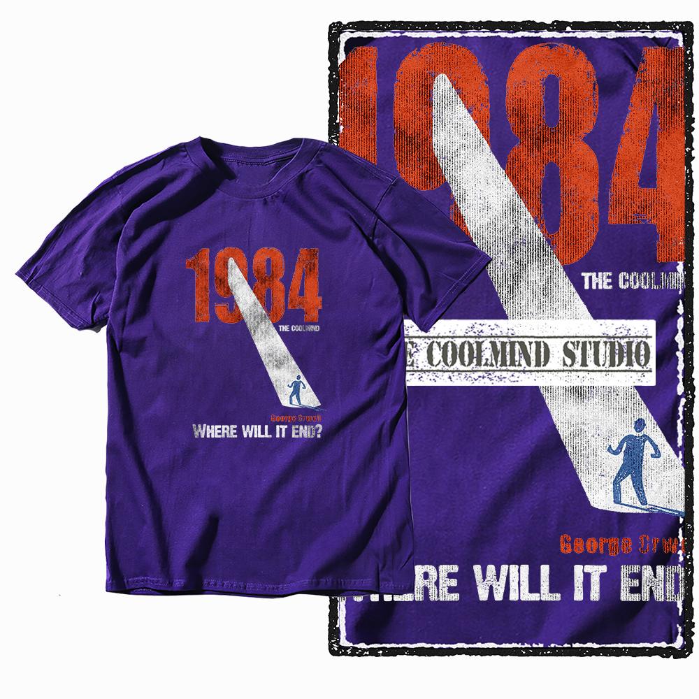 Coolmind X0001 100 Cotton Cool 1984 Print Exclusive Graphic Unisex T Shirt Big Size Loose Unisex Tshirt Casual Tshirt for Unisex Tees