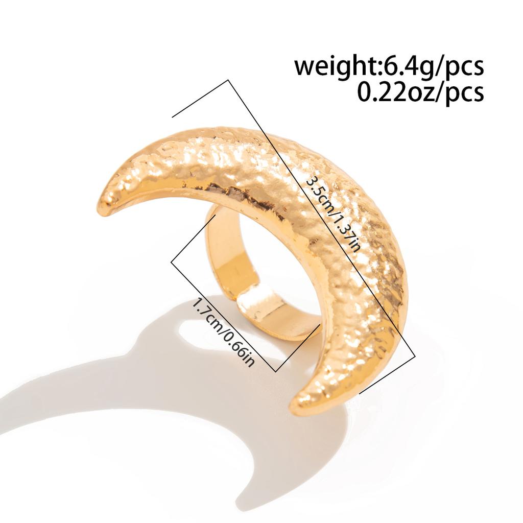 Kreativní přehnané Slunečnice Měsíční prsten Zlatá Stříbrná Barva Prohlášení Punková móda Nový Velký otevřený kloub pro ženy Party Lucky Anillos Dárky