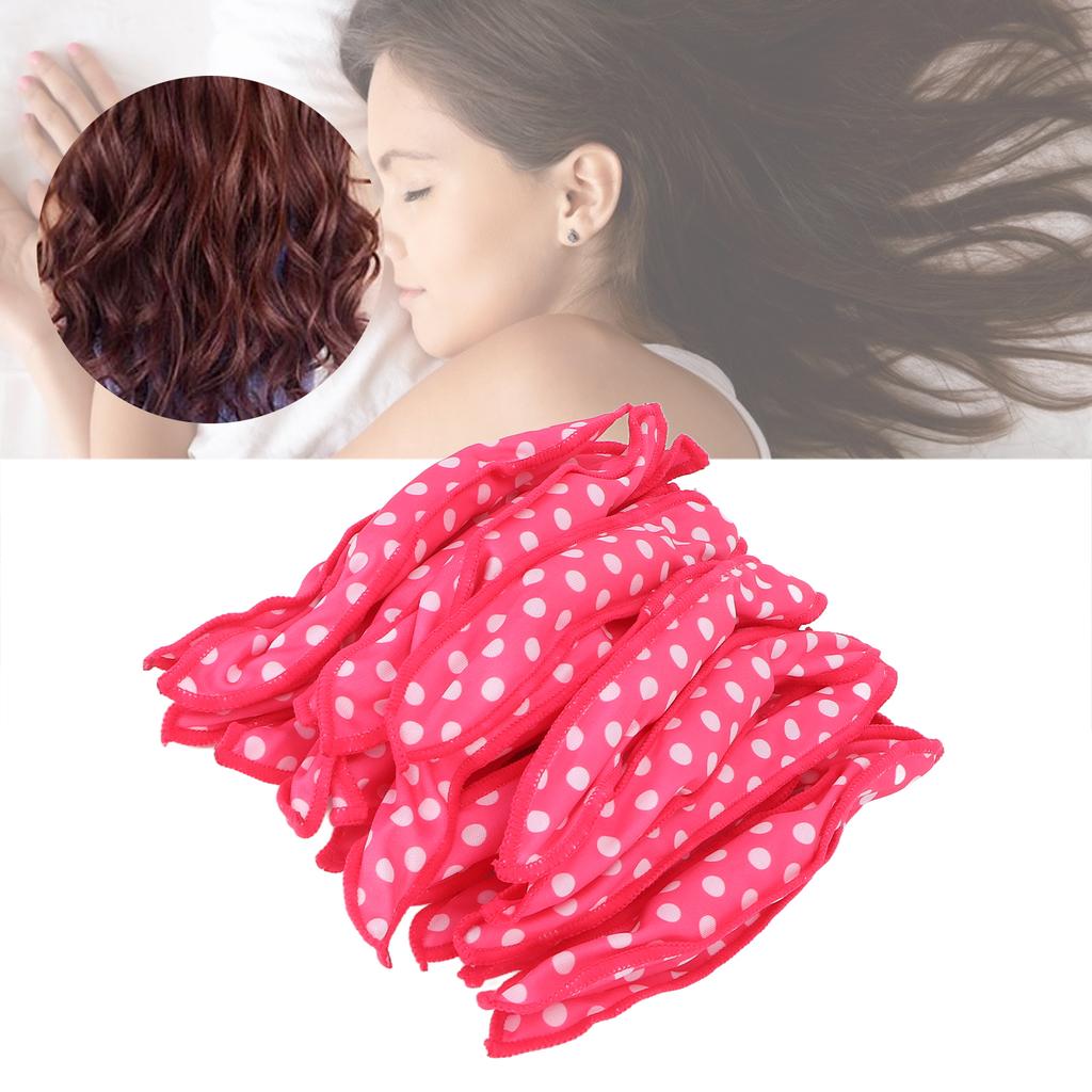 20pcs Heatless Hair Curler Soft Folding DIY Sponge Hair Styling Rollers for Sleeping Rose Red